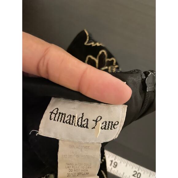 Vintage Womens Tunic Size 10 Black Floral Slinky Sleeveless Whimsigoth Y2K READ - Picture 4 of 9